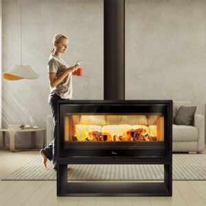 Lacunza Verona 800 and 1000 Freestanding Wood Fireplace (with Base)